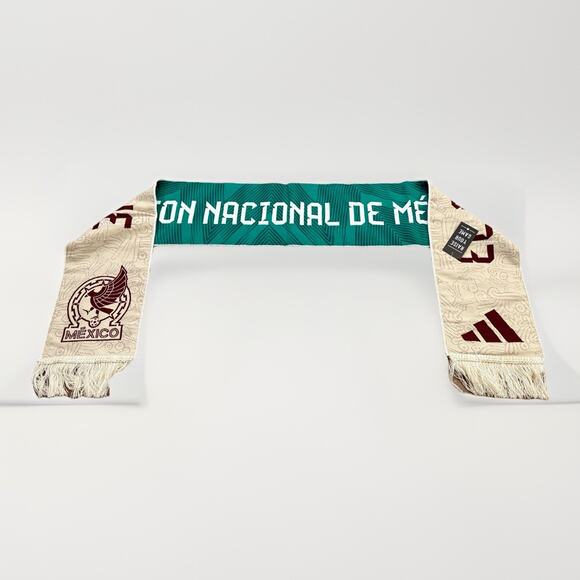 Adidas Ruffneck Unisex Green Brown Mexico National Soccer Team Scarf 69x7 NWT